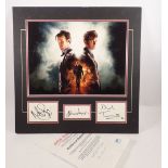 A Dr Who autographed photograph by Matt Smith, John Hurt and David Tenant with certificate of