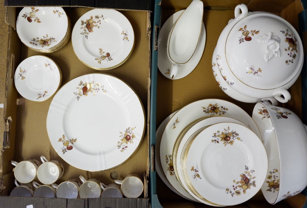 A Royal Worcester Golden Harvest dinner service comprising: eight dinner plates, gravy jug and dish, - Image 2 of 2