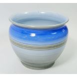 A Shelley blue Art Deco Harmony Ware flower pot, 17cm diameter x 15cm high