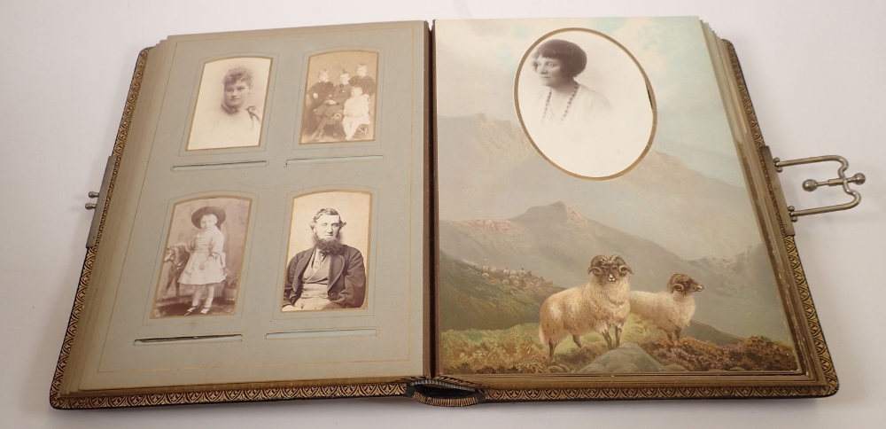 A good quality Victorian family photograph album with illustrations "J P Horton, April 1890" and - Image 2 of 4