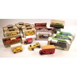 A collection of various boxed model vehicles including Corgi Mobil performance car collection,