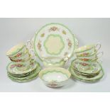 A Royal Albert Pompadour vintage tea service comprising: six cups and saucers, six tea plates,