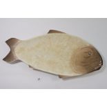 A Longwy French fish design platter dish, 51cm long