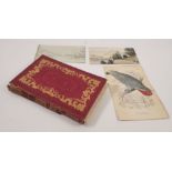 A Victorian album of watercolours, pen & ink and pencil sketches dated 1851