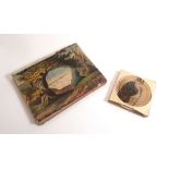 A Victorian Telescopic Peepshow concertina landscape card and a coiled paper novelty push out