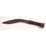An early 20th century small kukri knife, 30cm long