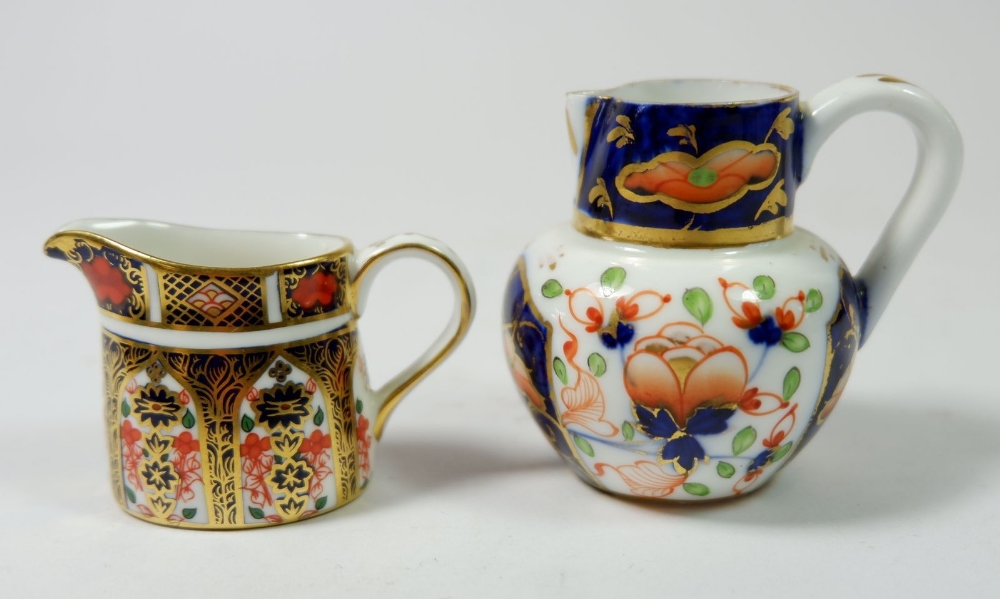 A Victorian miniature Royal Crown Derby Imari jug and a later one, pattern 1128 - Image 2 of 3