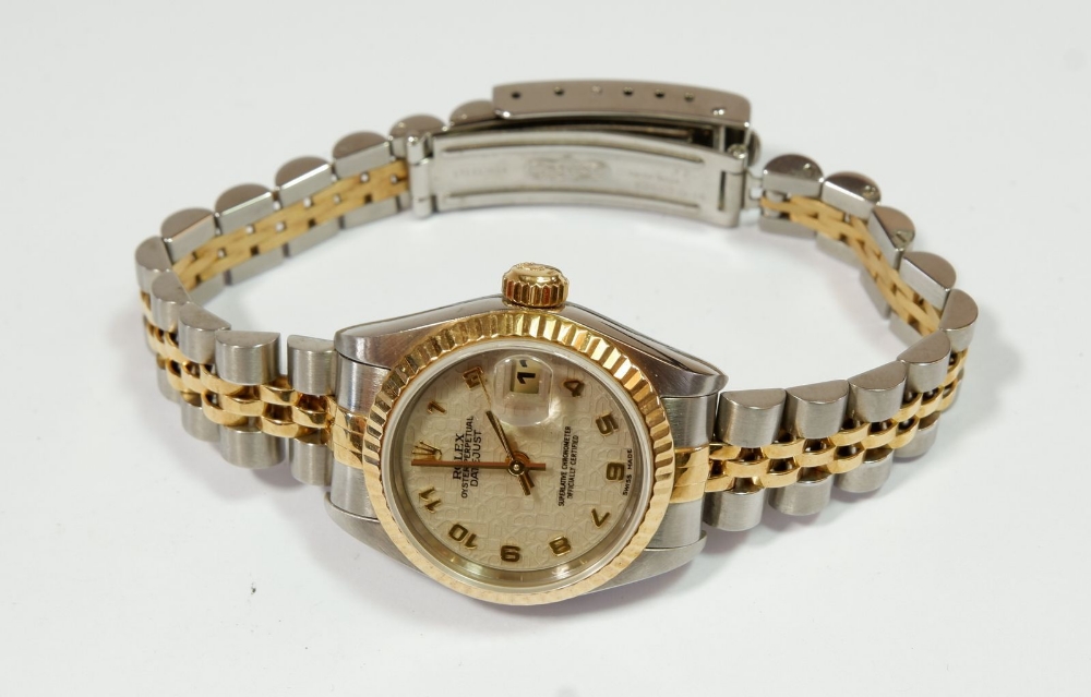 A Rolex ladies Oyster Datejust gold and stainless steel wrist watch "Superlative Chromometer" with - Image 2 of 3