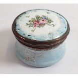 A 19th century miniature enamel box painted roses - a/f