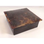 A tortoiseshell handkerchief box, 16.5cm square
