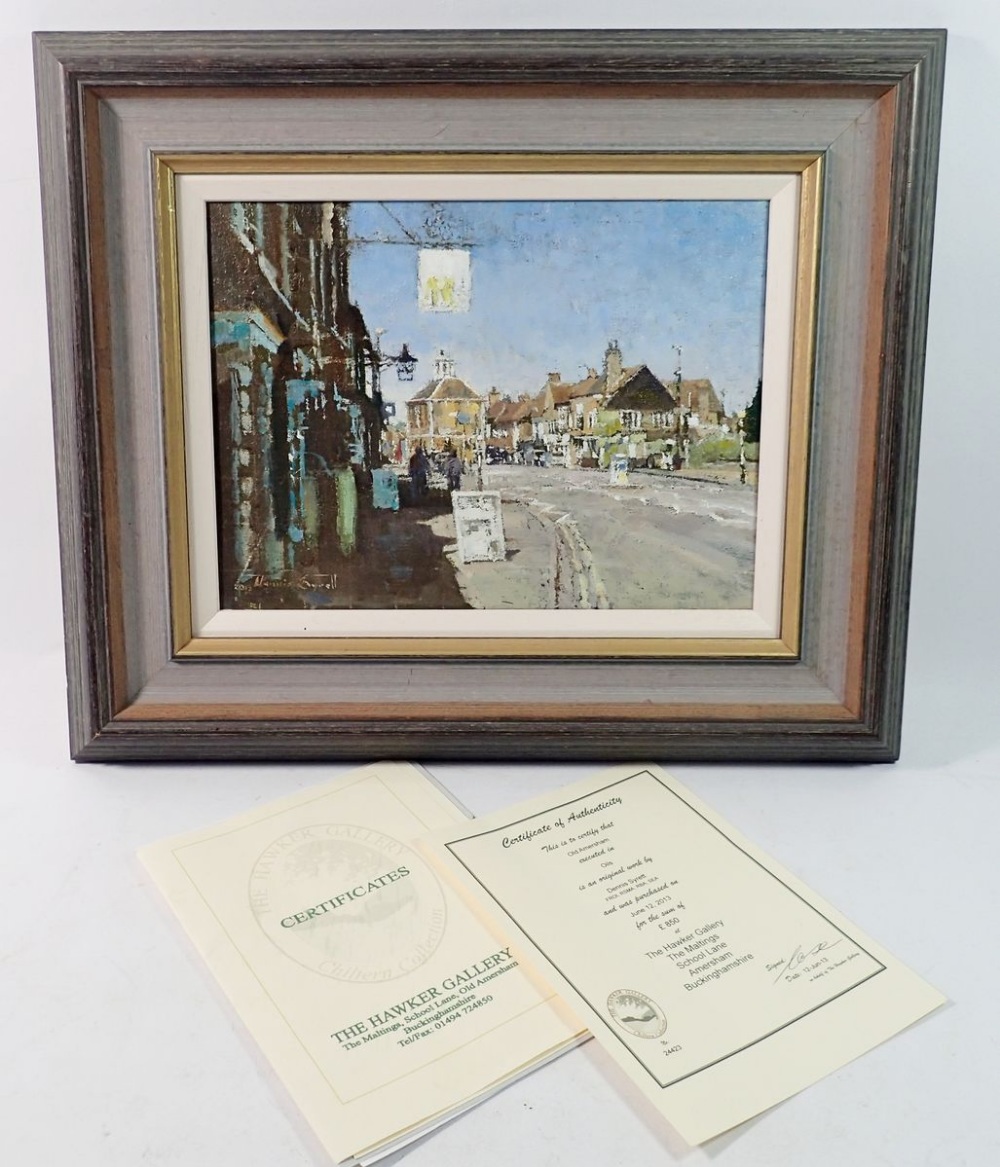 Dennis Syrett - oil on canvas 'Old Amersham' signed with original receipt and certificate, - Image 3 of 4