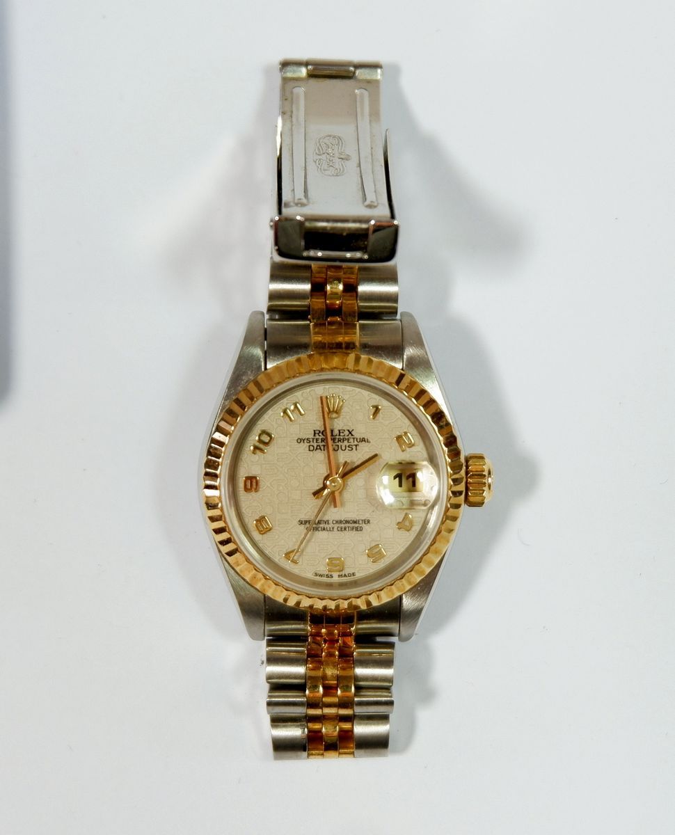 A Rolex ladies Oyster Datejust gold and stainless steel wrist watch "Superlative Chromometer" with