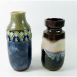 A Doulton stoneware vase, 26cm and a West German vase