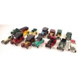 A box of fourteen vintage Models of Yesteryear By Lesney including Rolls Royce, Mercedes Benz,