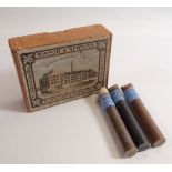 A Victorian Winsor & Newton cardboard box with original packaging containing glass phials of