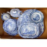 A group of Copeland Spode Italian china and two Liberty blue bowls