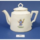 A 'Trusty Servant' teapot, 14cm tall