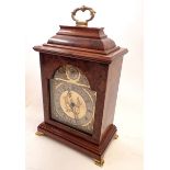 An Elliott walnut Georgian style mantel clock, 26cm tall