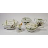 A French Limoges Apilco set of kitchen china printed shamrock and animal decoration comprising: