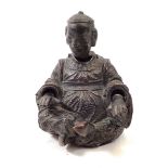A 19th century bronze nodding head figure of a seated oriental Pagoda figure 9.5cm