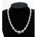 A vintage crystal bead necklace