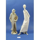 A Lladro figure of a doctor and another of a violinist