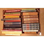 A box of assorted books including Folio edition Darling Buds of May and The Forsyth Saga