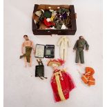 A quantity of Action men and dolls etc