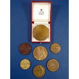 Belgian & French medals/medallions from 1850s to 1940s including 1889 Eiffel Tower souvenir