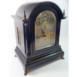 A Victorian large ebonised bracket clock by Nathan & Co, Birmingham, with chiming fusee movement