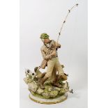 A Capodimonte fisherman figure 'L'Aiuto' 33cm tall