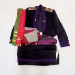 A Queen Elizabeth II military Chaplin's uniform with jacket, sash, vest, trousers etc.