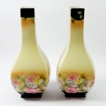 A pair of Burleigh Ware floral printed vases, 31cm tall