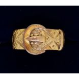 A Victorian 9 carat gold buckle ring, size S, 4.6g