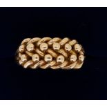 A 9 carat gold ring with a woven design, 55g, size T