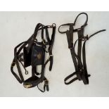 A 19th century cart horse harness by Roberts, Wellington and another harness