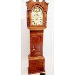 A Victorian 30 hour long case clock with painted face