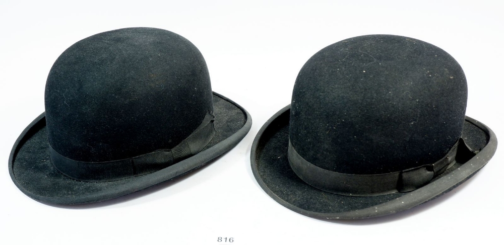 A Dunn & Co. lightweight bowler hat together with a Lincoln Bennett bowler hat, size 6 7/8