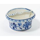 A 19th century Onion pattern blue and white soap dish
