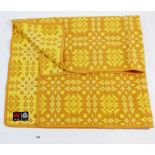 A yellow Welsh baby blanket circa 1970s, 80 x 106cm