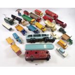 A group of Dinky diecast trucks including Cornet, Foden etc. plus trasnporter, BBC camera van 1968