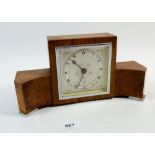 A Elliott walnut Art Deco mantel clock, 26cm