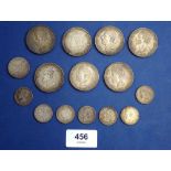 A quantity of silver content pesetas from Spain including: 5 pesatas, dates: 1875, 1876, 1884,