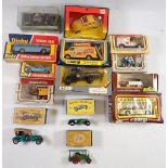 A group of boxed die cast cars including Dinky, Corgi, Matchbox etc.