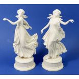 A pair of Wedgwood Dancing Hours figures, 24cm tall