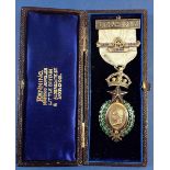 Masonic medal: Victorian and Prince of Wales: Albert Edward, June 1887 in presentation case -