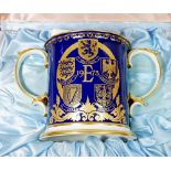 A large loving cup by Spode commemorating Great Britain joining the Common Market 1973, cased,