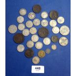 A quantity of silver content coinage including: shillings, florins etc. groat 1839, approx 75