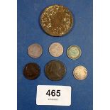 A quantity of world coins including: British silver content threepences (3) bullion value (1) 1933