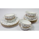 A set of six Spode Colonel soup bowls and saucers (1 chip to edge) together with four matching